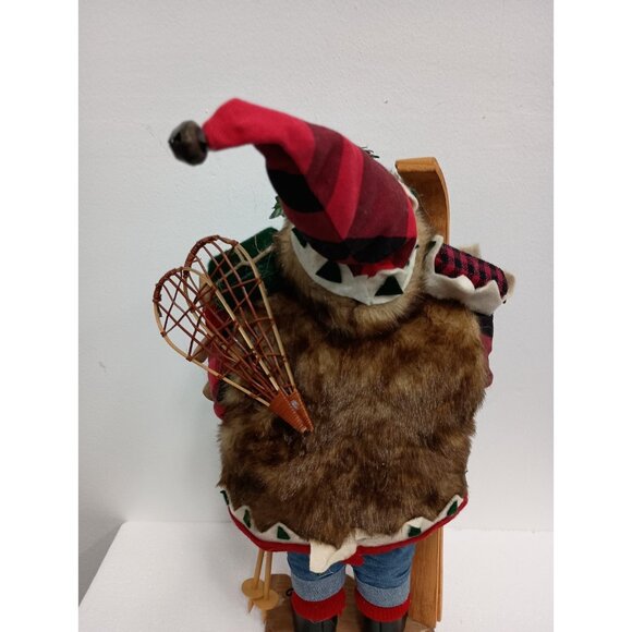 Vintage Large Santa Clause Figurine With Skis & Snow Shoes Christmas Decor - Picture 6 of 9